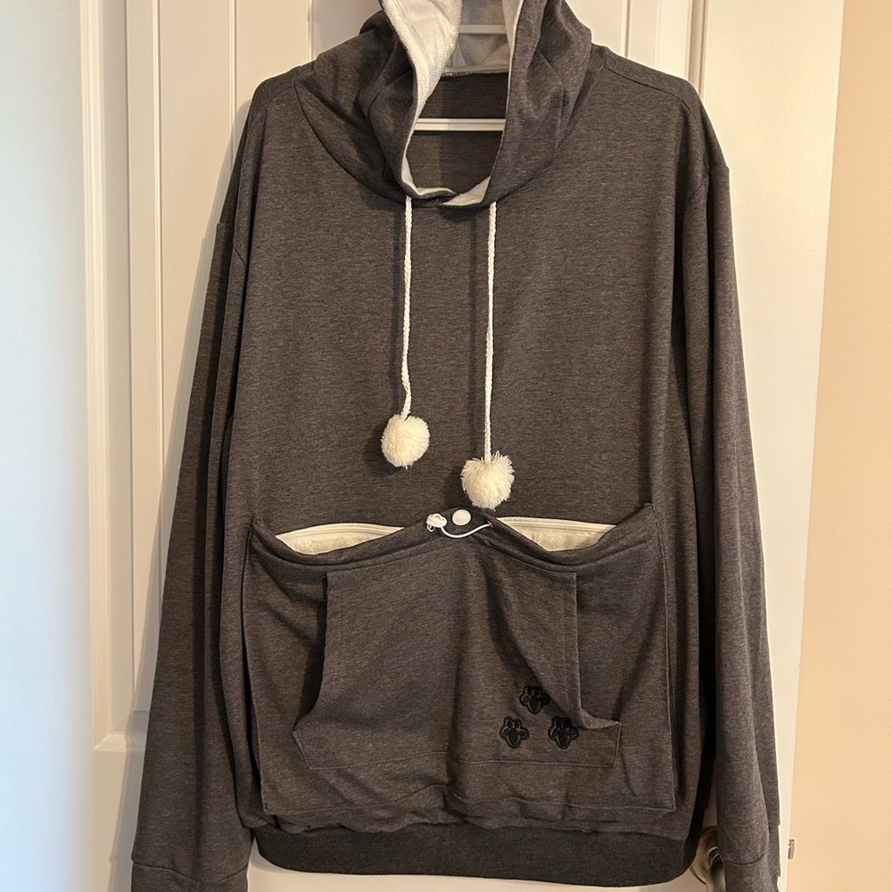 Charcoal Women's Hooded Sweater with Pockets
